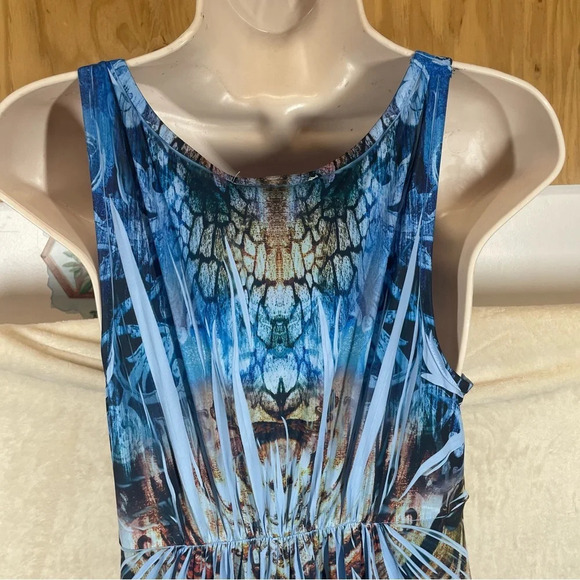 Style & co sublimation maxi summer dress stretchy soft casual blue large - Picture 8 of 10